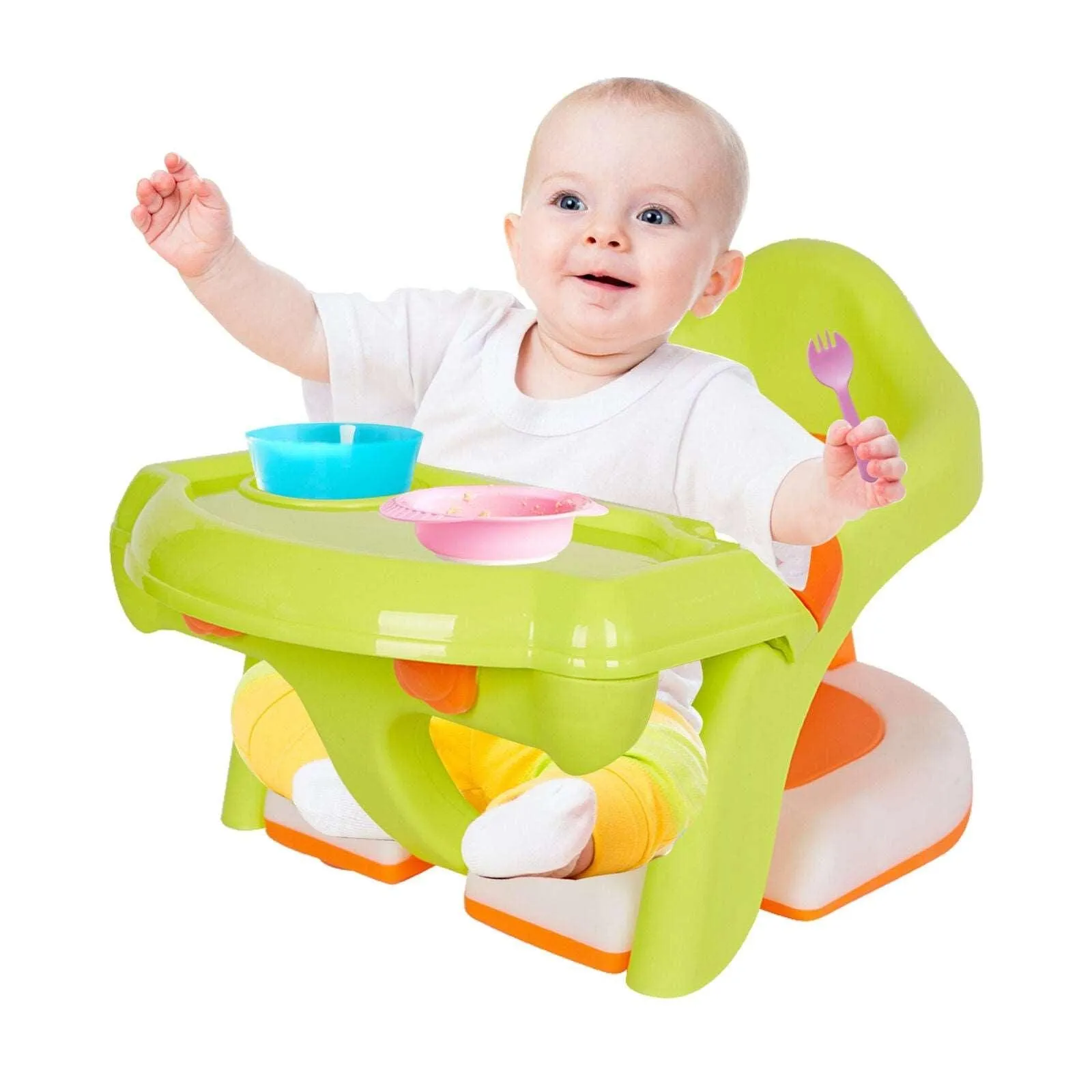 2 in 1 Baby Bath Tub Training Dinning Booster Chair Seat Safety Feeding