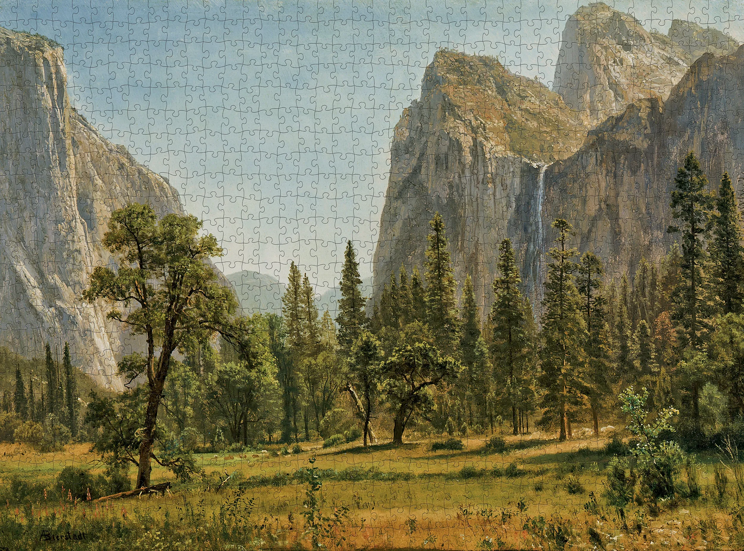 Albert Bierstadt: Bridal Veil Falls, Yosemite 1000-Piece Jigsaw Puzzle