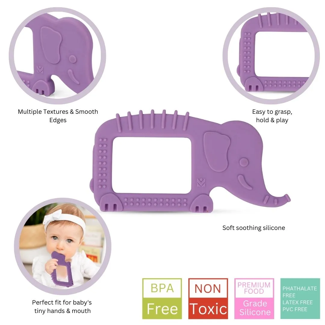 Baby Moo Elephant Soothing Silicon Teether BPA And Toxin Free - Purple