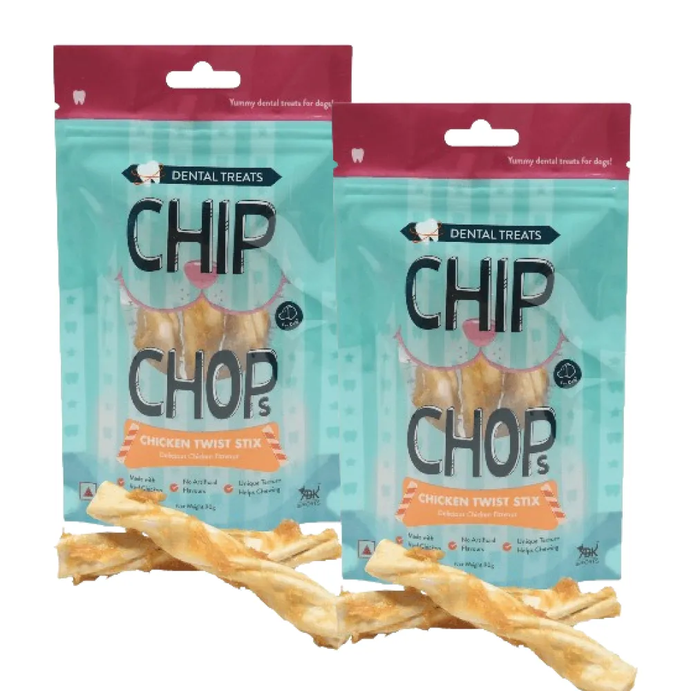 Chip Chops Chicken Twist Stick Delicious Chicken Flavored Dog Treats