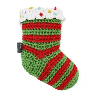 christmas stocking knit squeaker toy