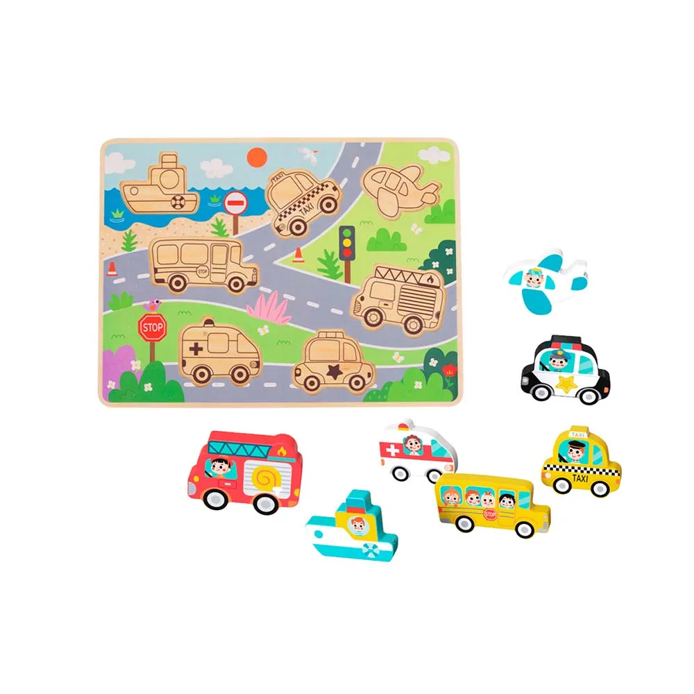 Chunky Wooden Puzzle: Transportation 7pc