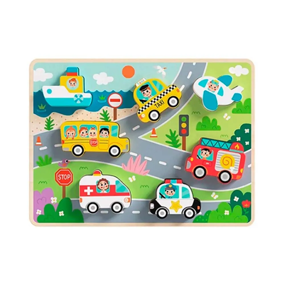 Chunky Wooden Puzzle: Transportation 7pc