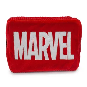 Dog Toy Hide and Seek Toy - MARVEL Red Brick Logo with Avengers Captain Marvel, Spider-Man and Thor Kawaii Faces