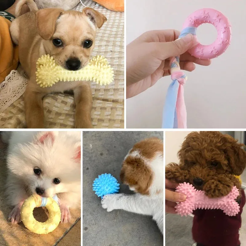 Durable Chew Toys for Small Dogs - TPR Knot, Bite Resistant for Teeth Cleaning and Training