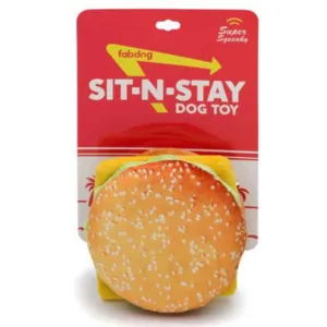 Fab Dog Sit N Stay Cheeseburger Dog Toy