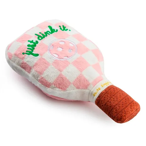 Haute Diggity Pink Checker Pickleball Paddle Dog Toy