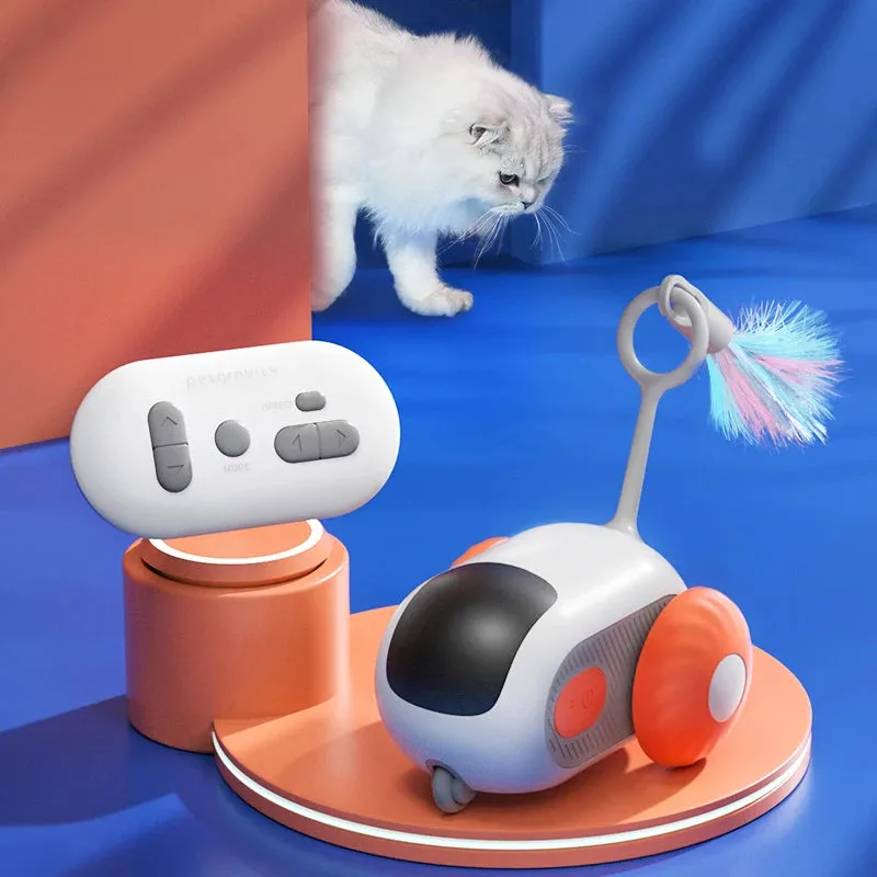 Interactive Remote Control Cat Toy with Sports Car Design