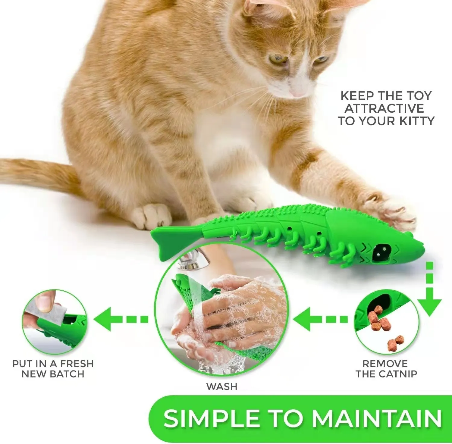 Interactive Teeth Cleaning Rubber Catnip Cat Chew Toys