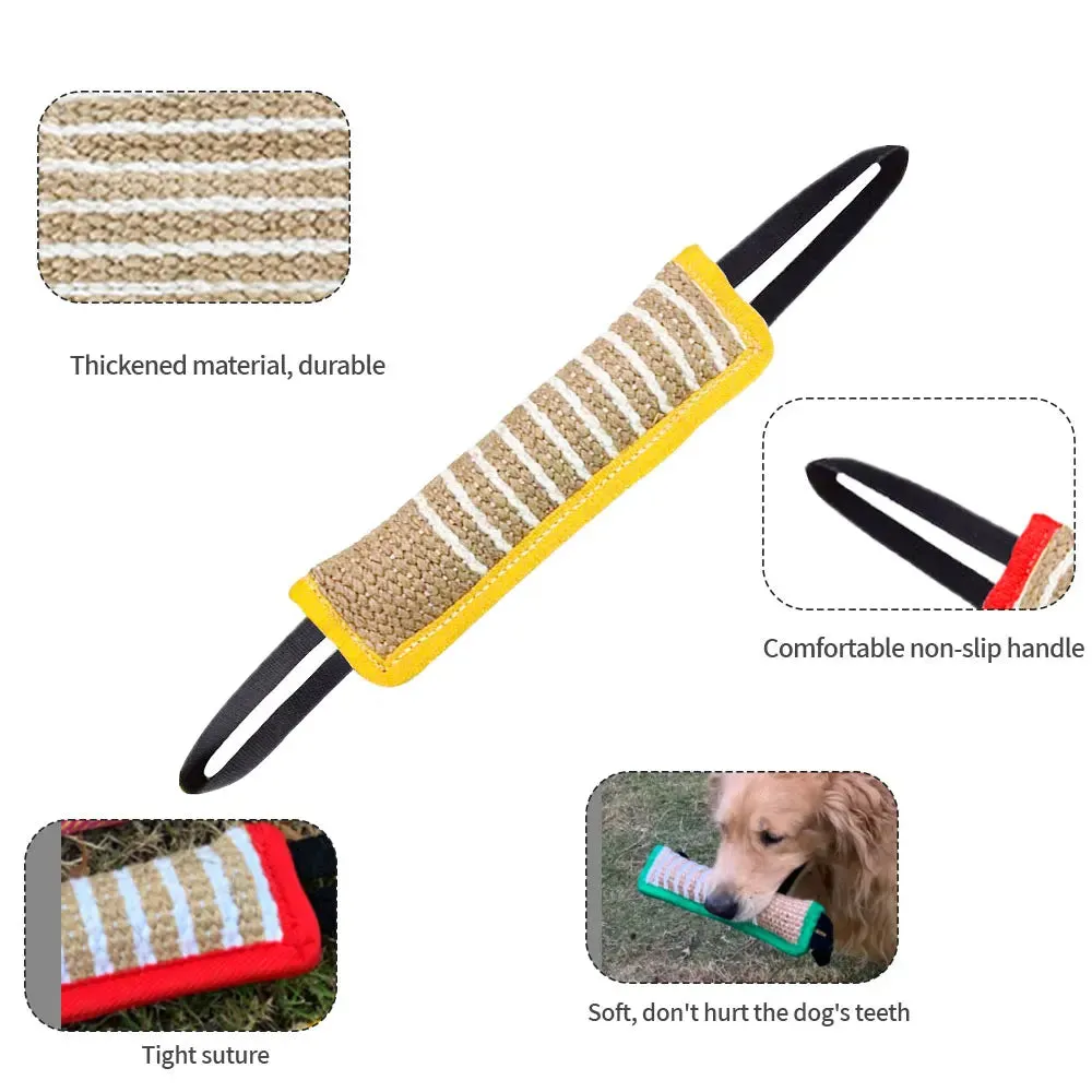 Jaoseko Dog Training Chew Toys - Durable Linen Bite Rods for Teeth Grinding and Interactive Play