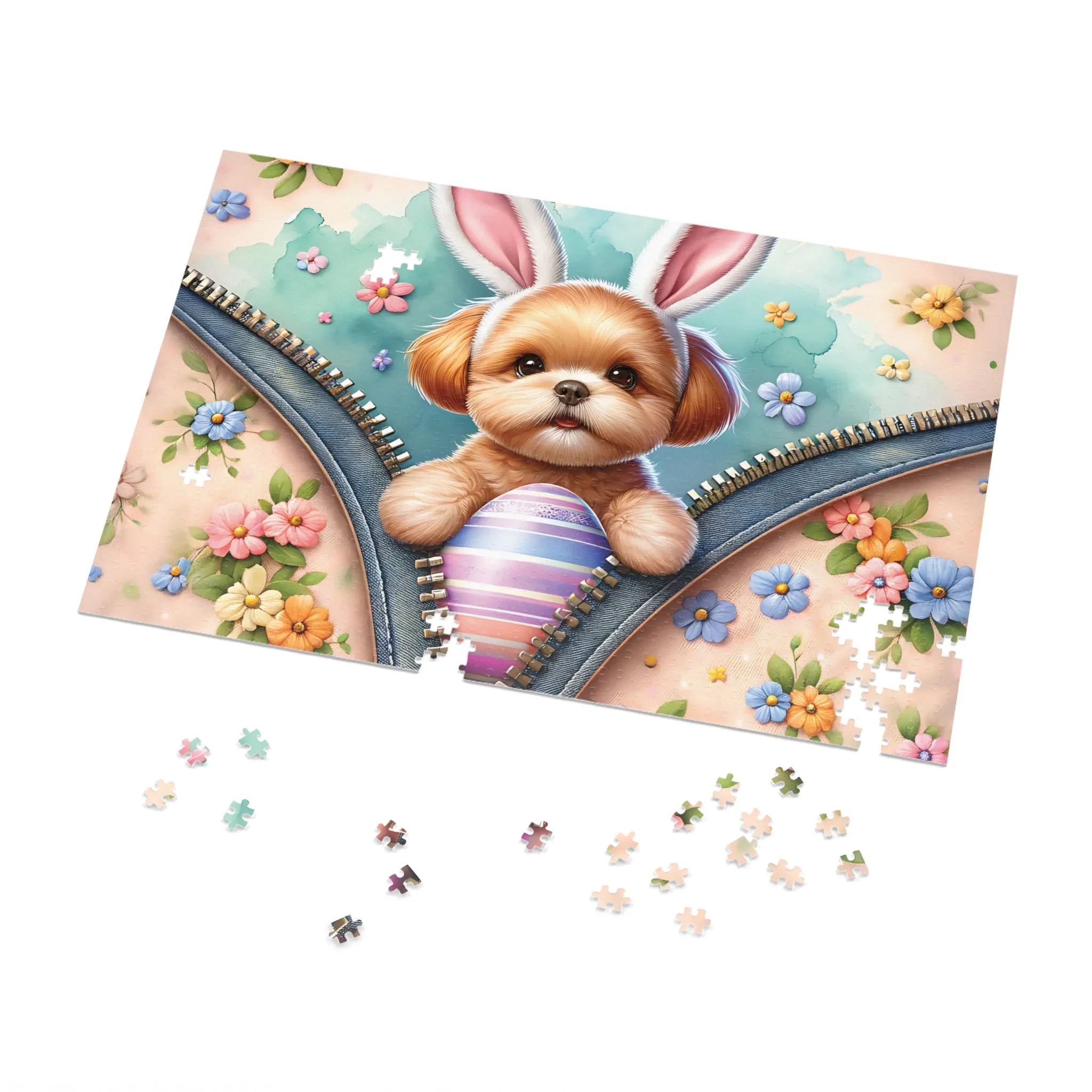 Jigsaw Puzzle, Easter, Dog with Bunny Ears, Personalised/Non-Personalised (30, 110, 252, 500,1000-Piece)