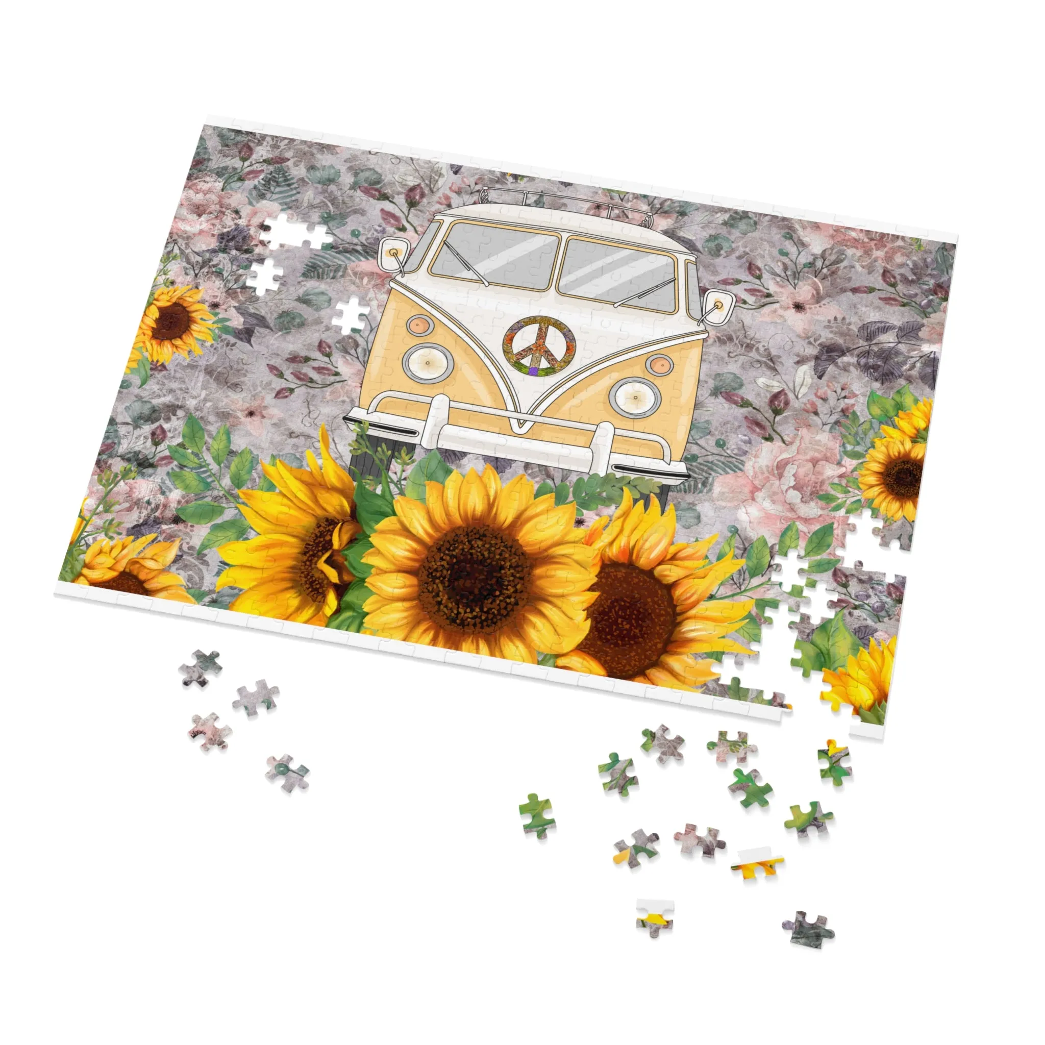 Jigsaw Puzzle, Sunflower, Combi Van, Personalised/Non-Personalised (30, 110, 252, 500,1000-Piece)