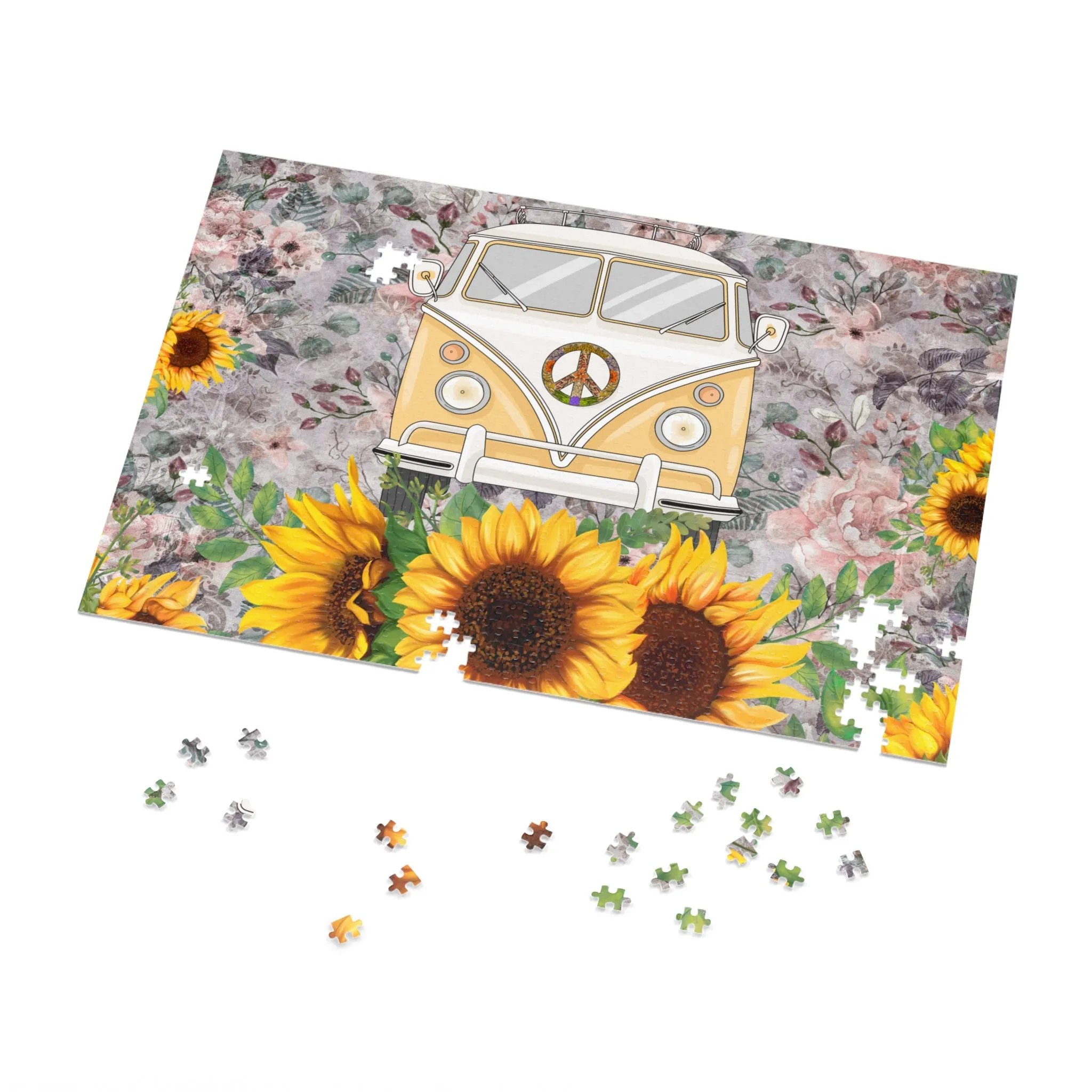 Jigsaw Puzzle, Sunflower, Combi Van, Personalised/Non-Personalised (30, 110, 252, 500,1000-Piece)