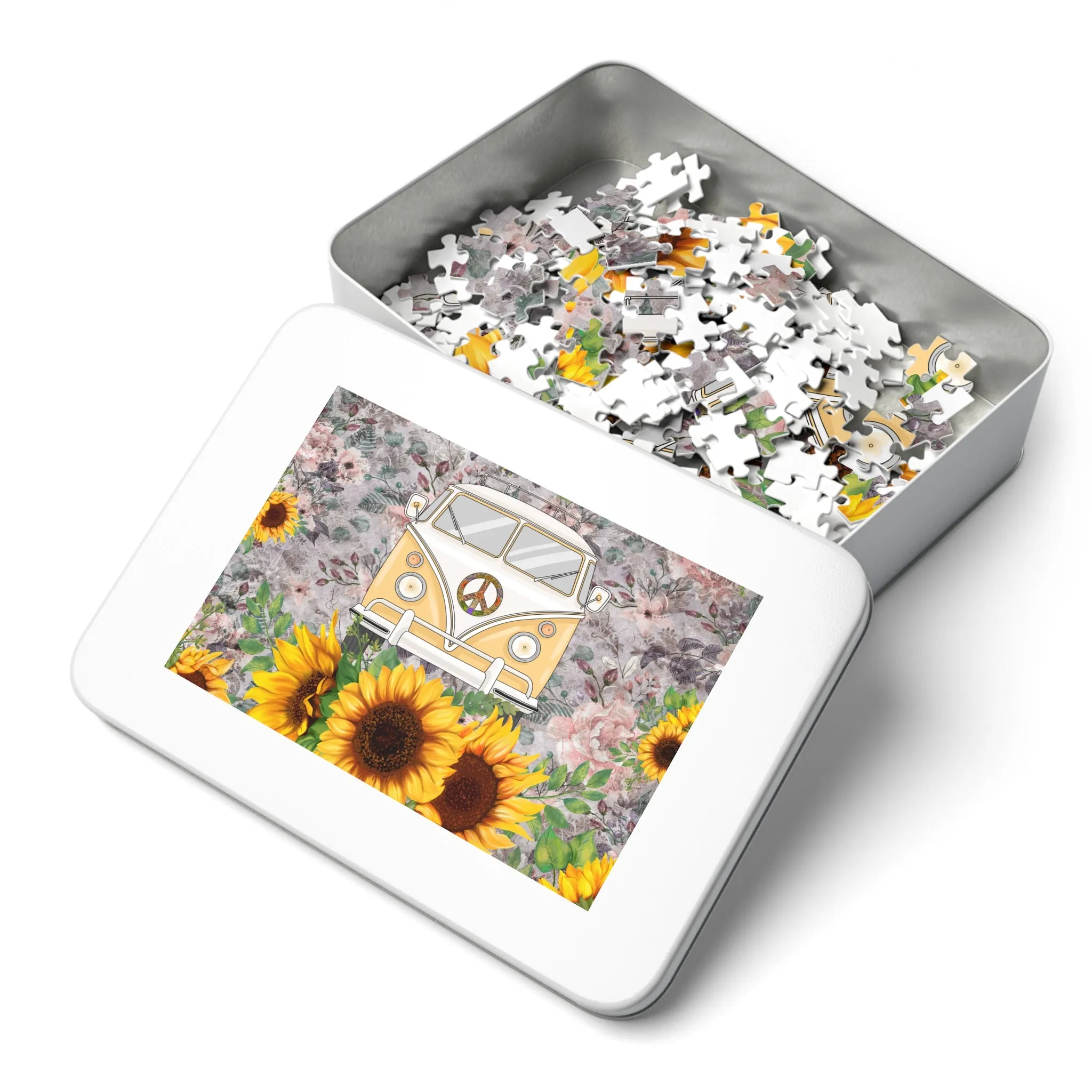 Jigsaw Puzzle, Sunflower, Combi Van, Personalised/Non-Personalised (30, 110, 252, 500,1000-Piece)