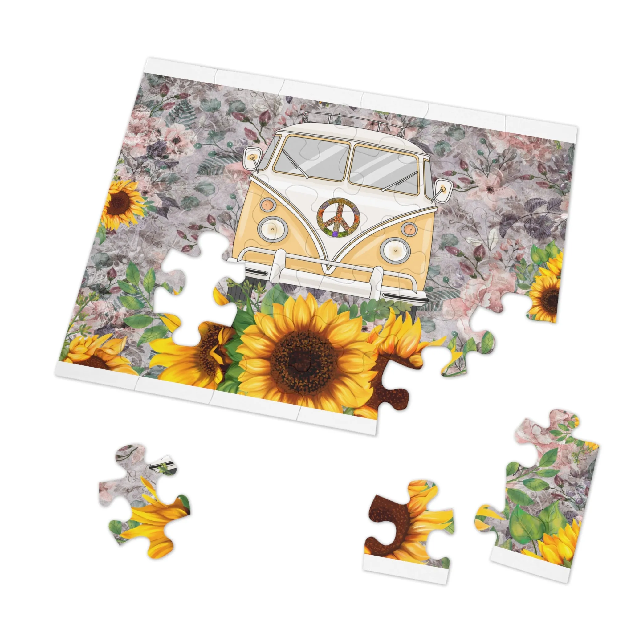 Jigsaw Puzzle, Sunflower, Combi Van, Personalised/Non-Personalised (30, 110, 252, 500,1000-Piece)