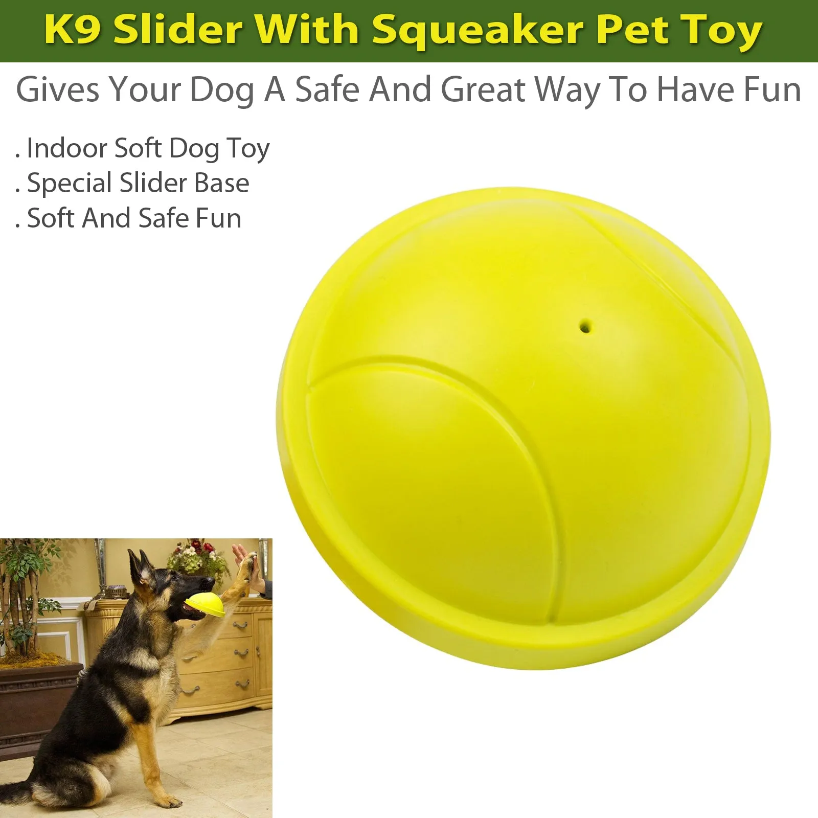 K9 Slider With Squeaker Pet Toy