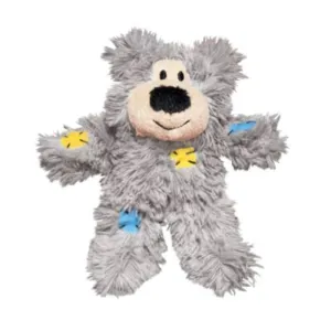 Kong Cat Softies Patchwork Bear Grey