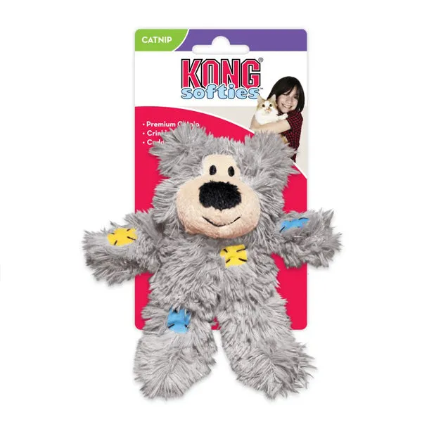 KONG Softies Patchwork Catnip Bear