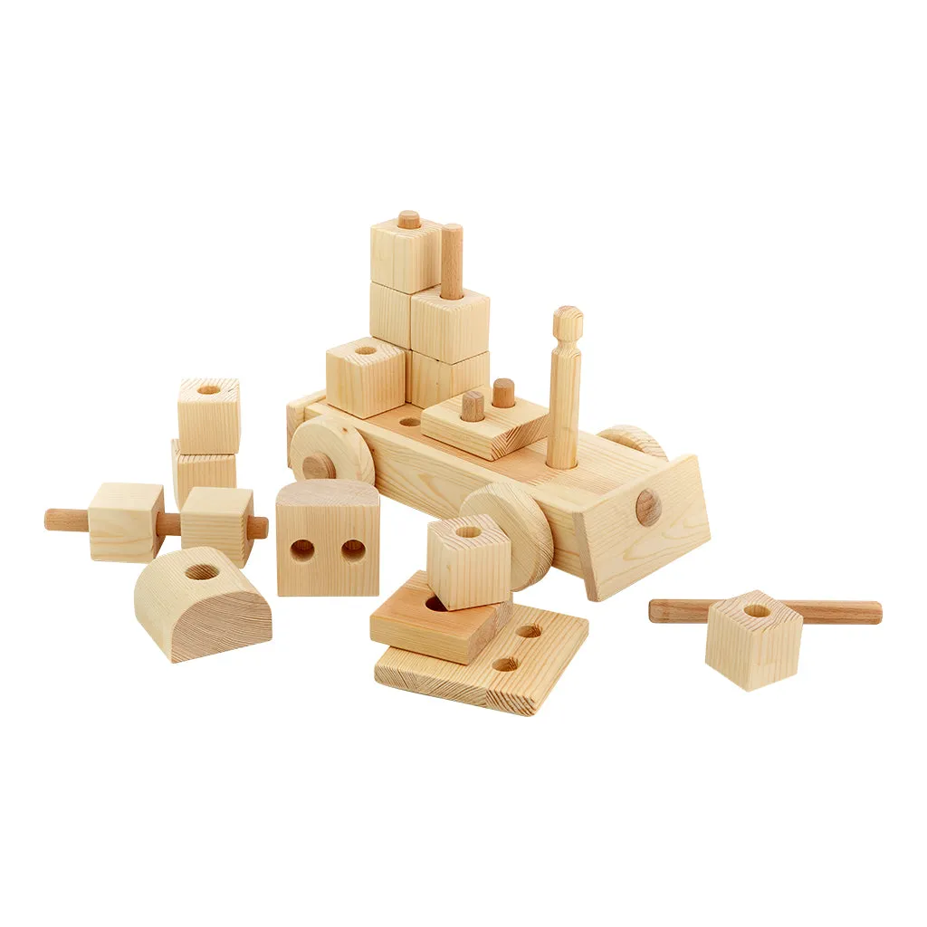 Large Natural Wooden Puzzle Train - Annie