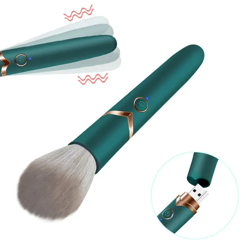 Makeup brush vibrator