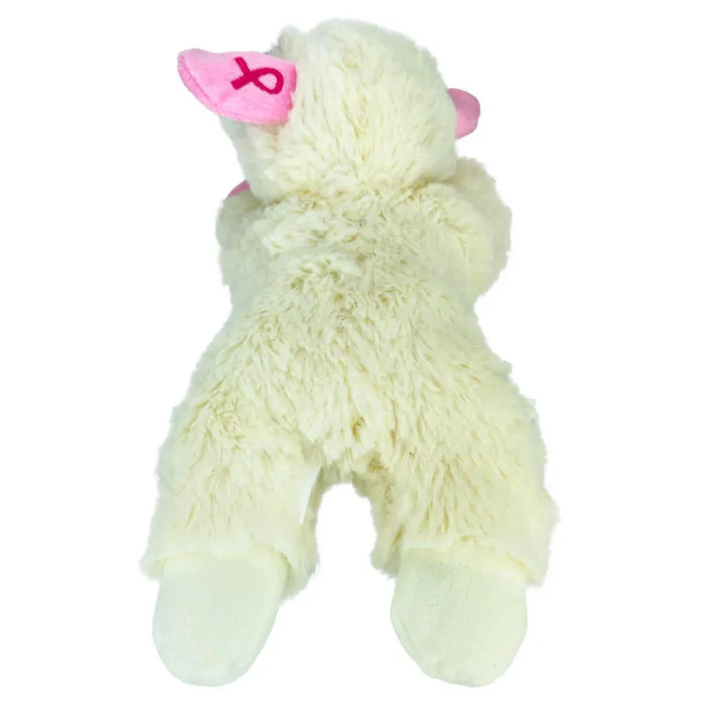 Multipet Lamb Chop Dog Toy w/ Pink Ribbon