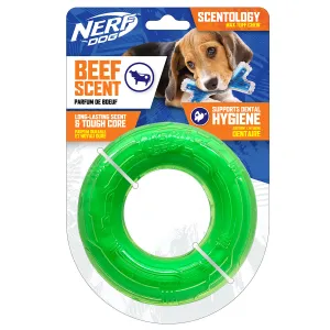 Nerf Scented Beef Scentology Ring Solid Core Dog Toy