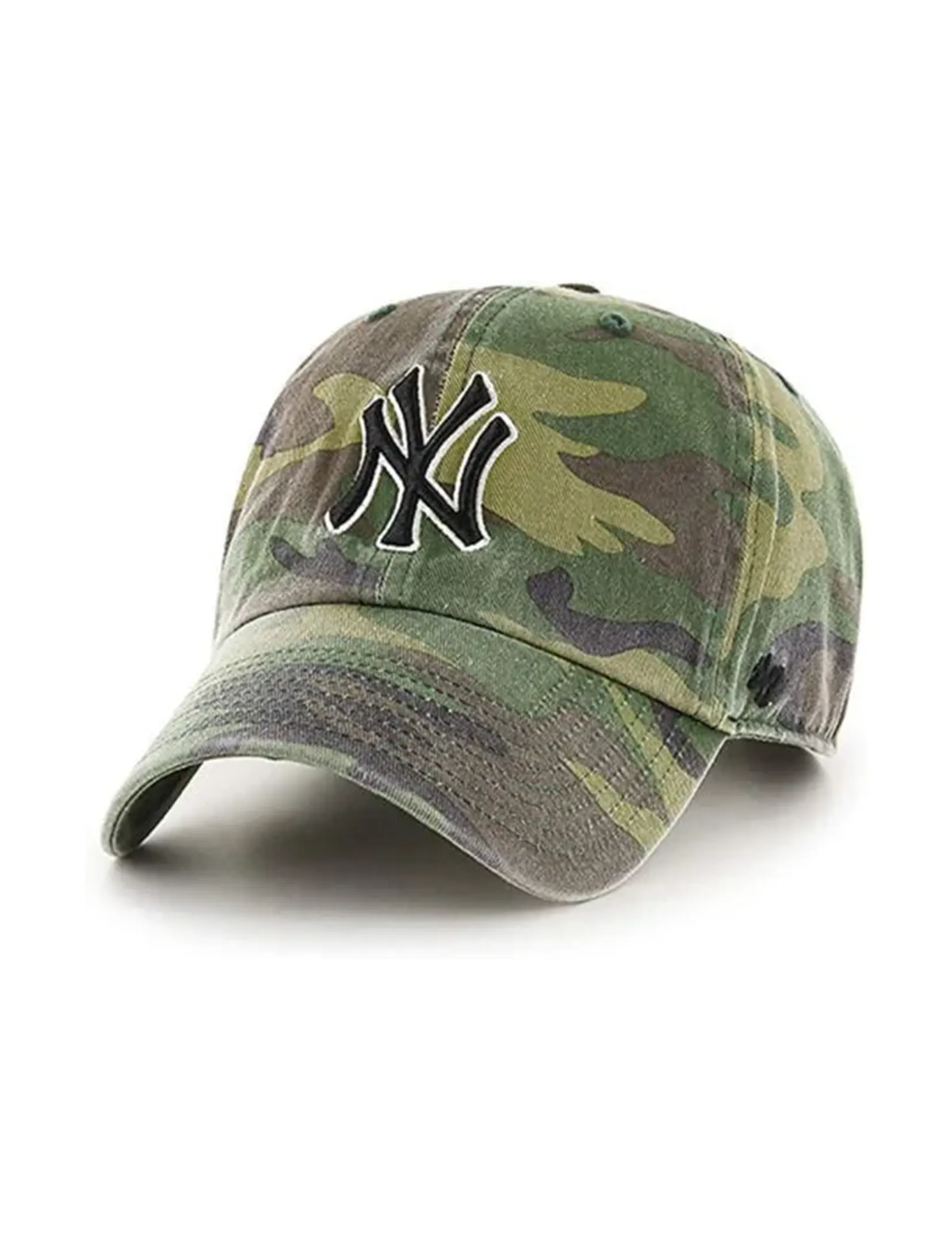 NY Yankees Basic Ball Cap, Camo/Black