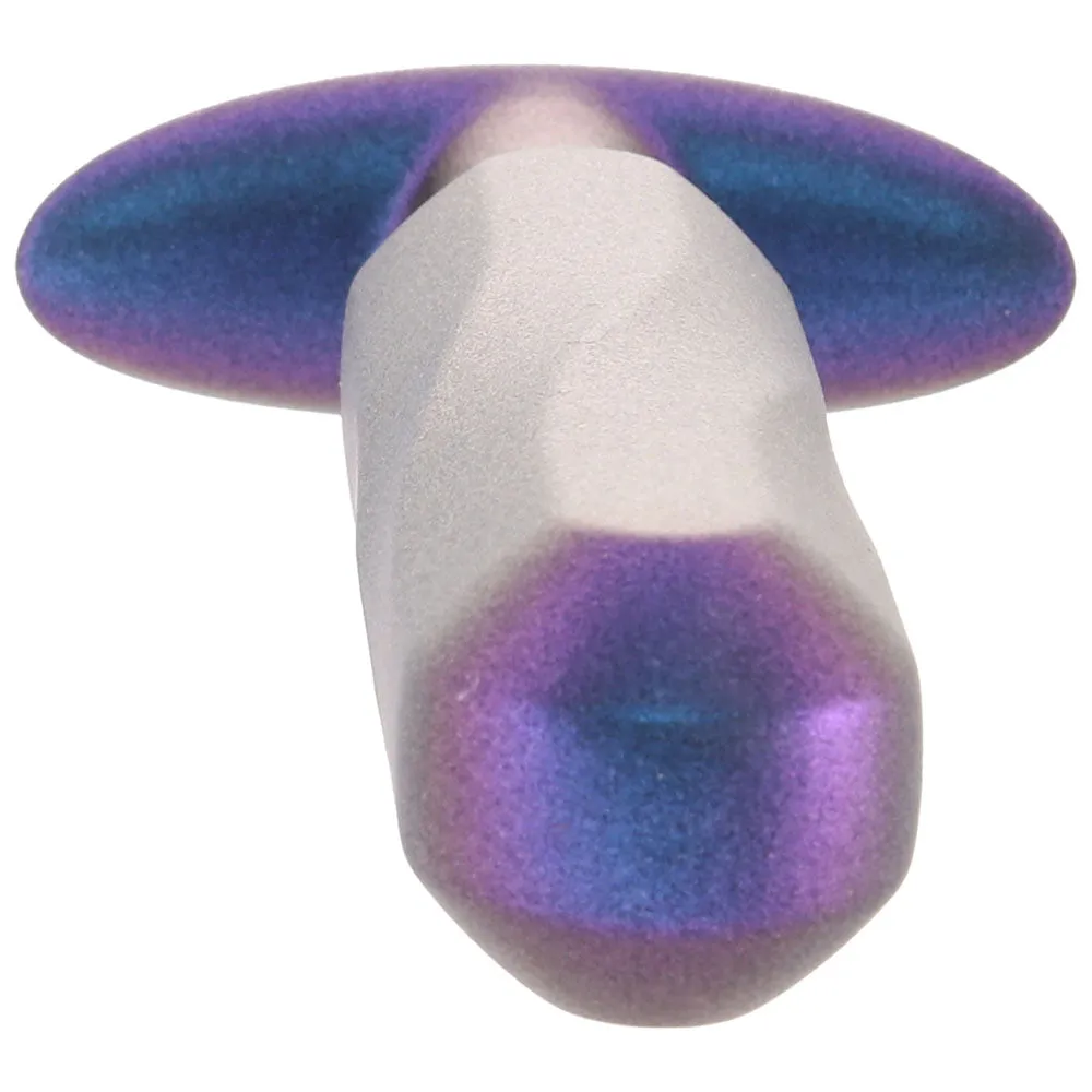 Ouch! Smooth Silicone Oblong Butt Plug in Metallic Blue