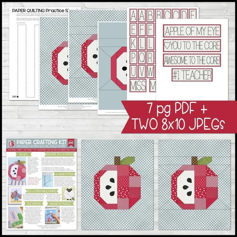 Paper Crafting Kit {APPLE/TEACHER} PRINTABLE