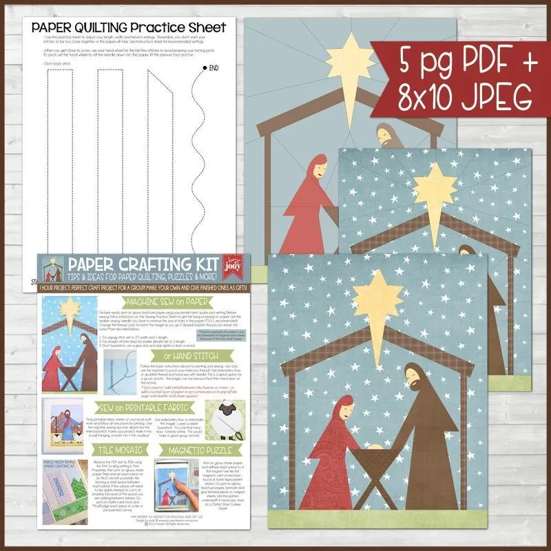 Paper Crafting Kit {NATIVITY} PRINTABLE