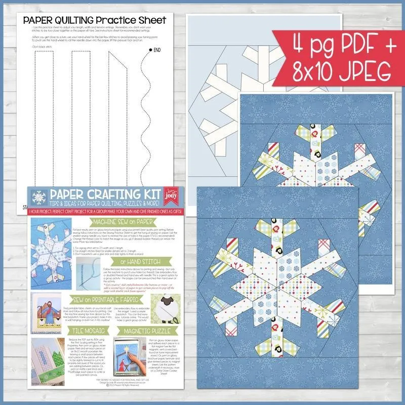 Paper Crafting Kit {SNOWFLAKE} PRINTABLE