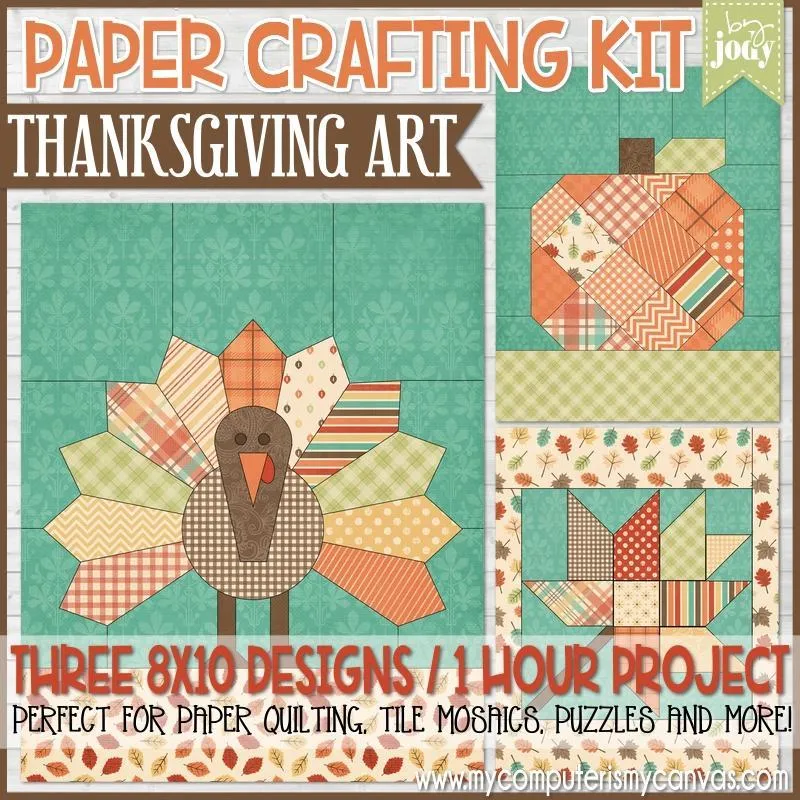 Paper Crafting Kit {THANKSGIVING TRIO} PRINTABLE