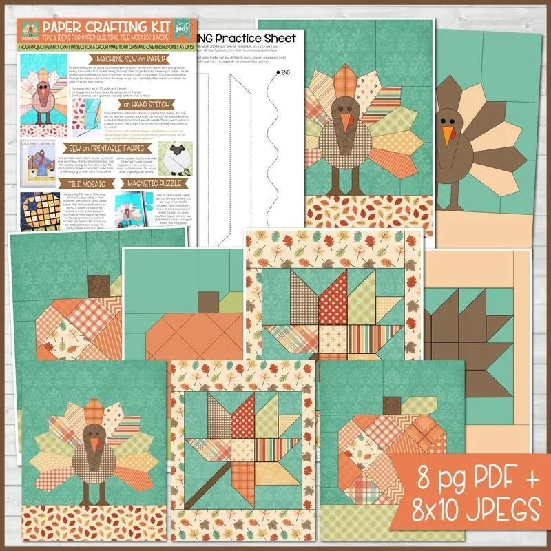 Paper Crafting Kit {THANKSGIVING TRIO} PRINTABLE