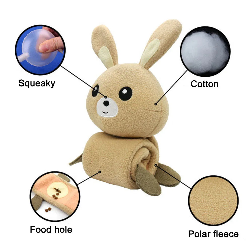 PAWS ASIA Wholesale Durable Chew Interactive Squeaky Plush Treat Training Bunny Dog Toys