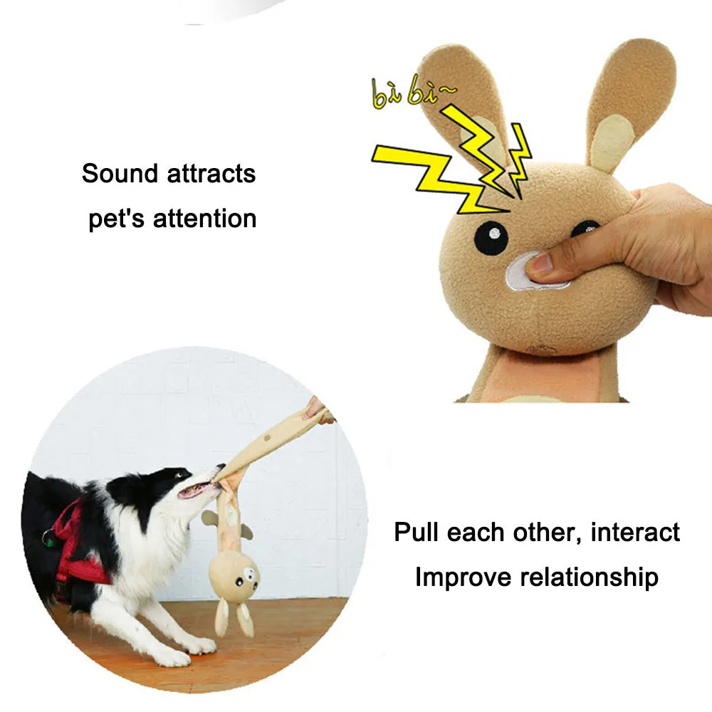 PAWS ASIA Wholesale Durable Chew Interactive Squeaky Plush Treat Training Bunny Dog Toys