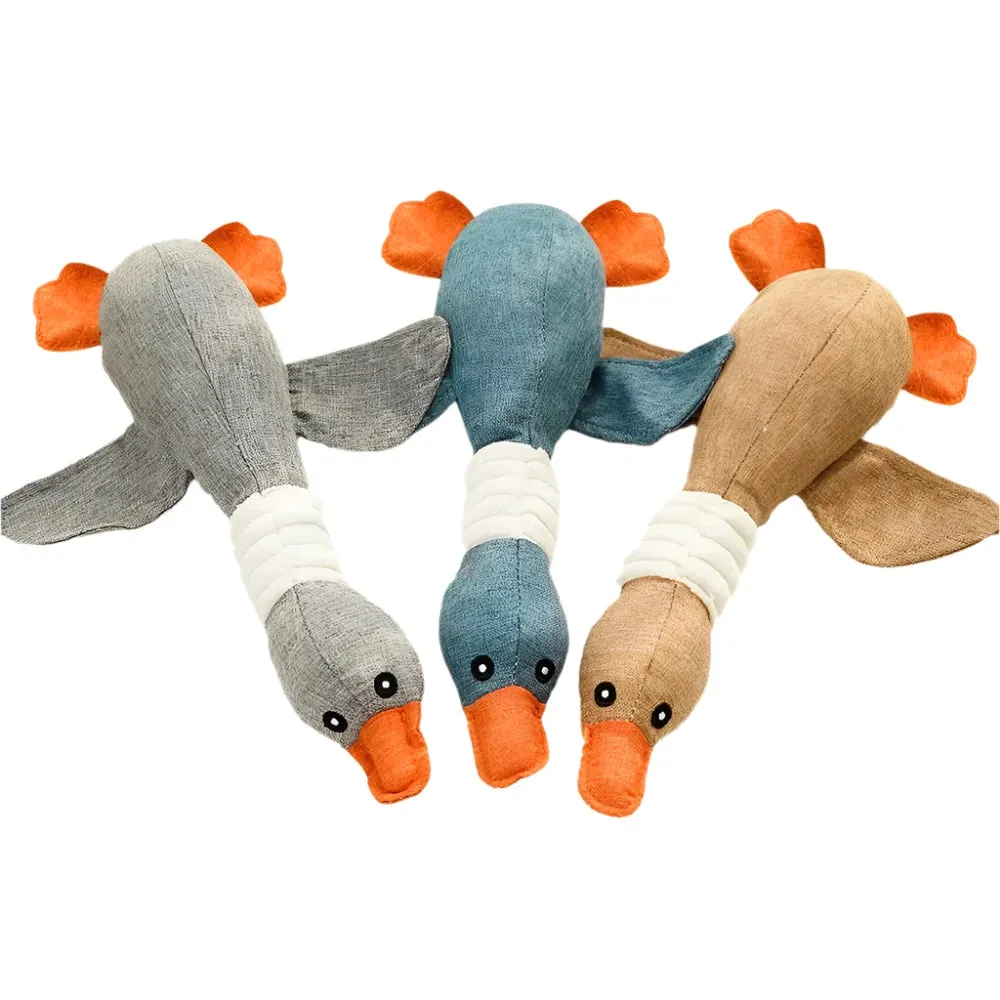 Pet Plush Geese Toy with Sound - Durable and Bite-Resistant for Teeth Cleaning