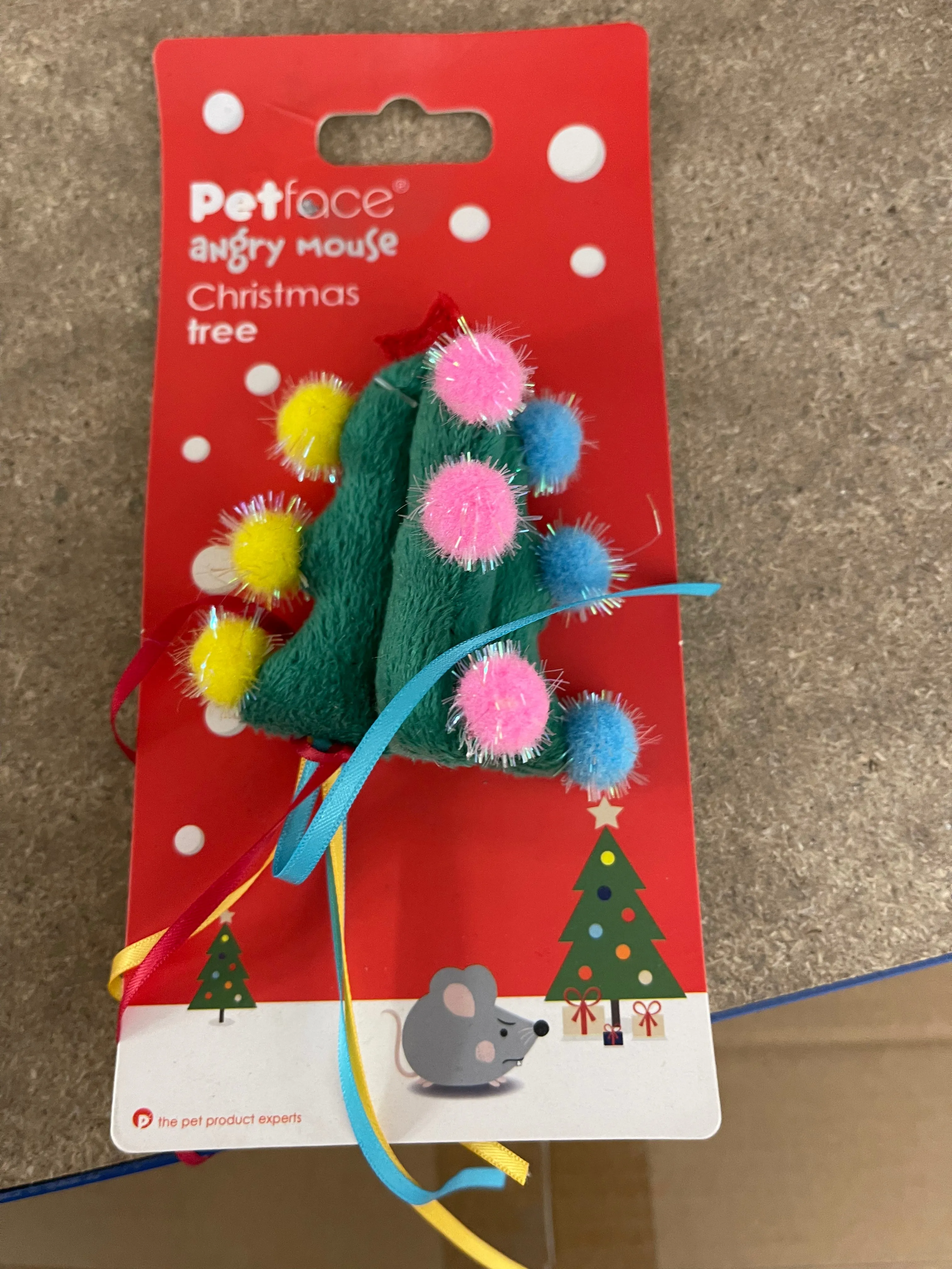 Petface Angry Mouse Christmas Tree Cat Toy