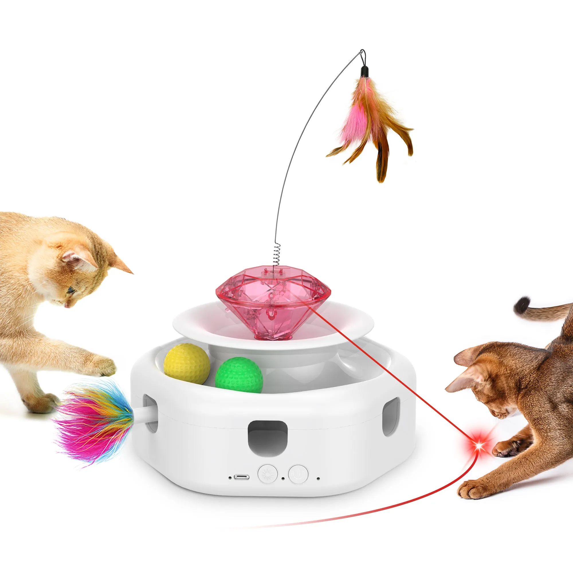 Potaroma 4-in-1 Interactive Cat Laser Toys