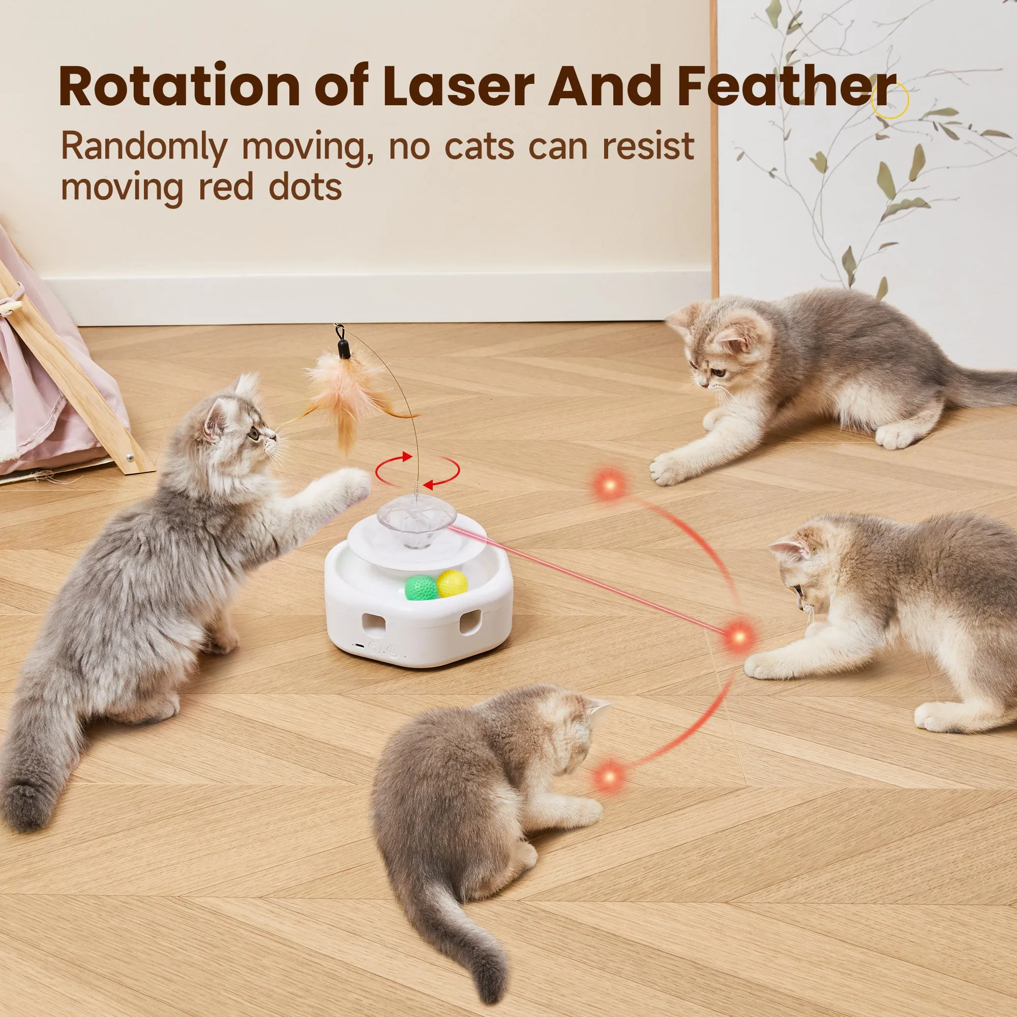 Potaroma 4-in-1 Interactive Cat Laser Toys