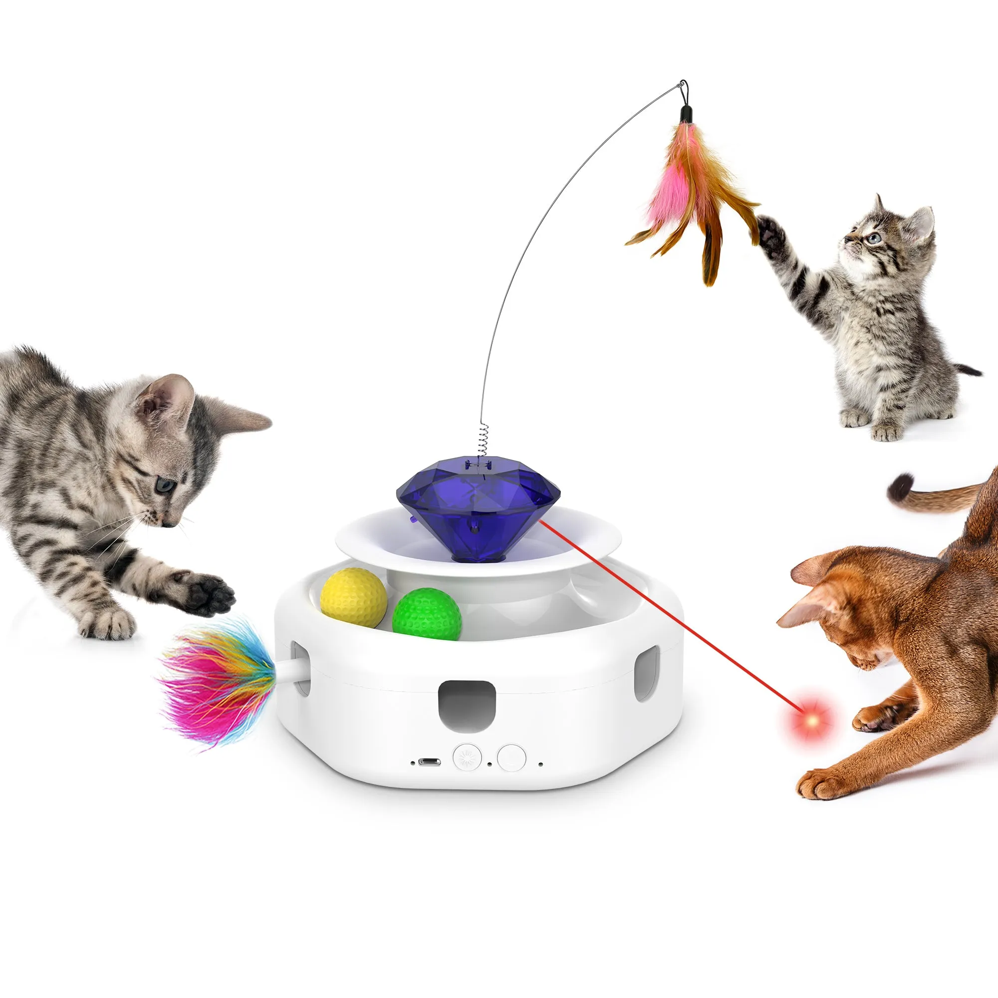 Potaroma 4-in-1 Interactive Cat Laser Toys