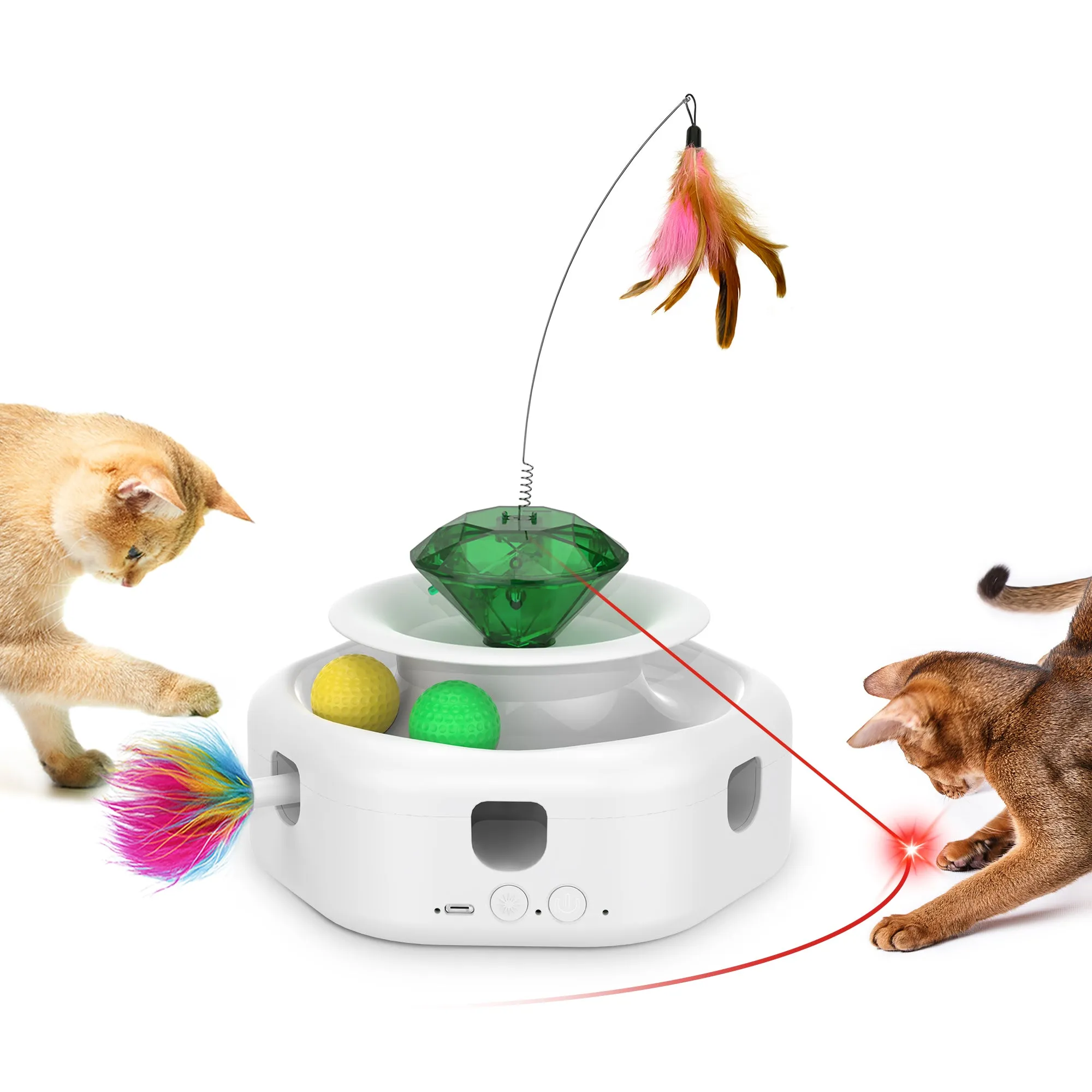 Potaroma 4-in-1 Interactive Cat Laser Toys