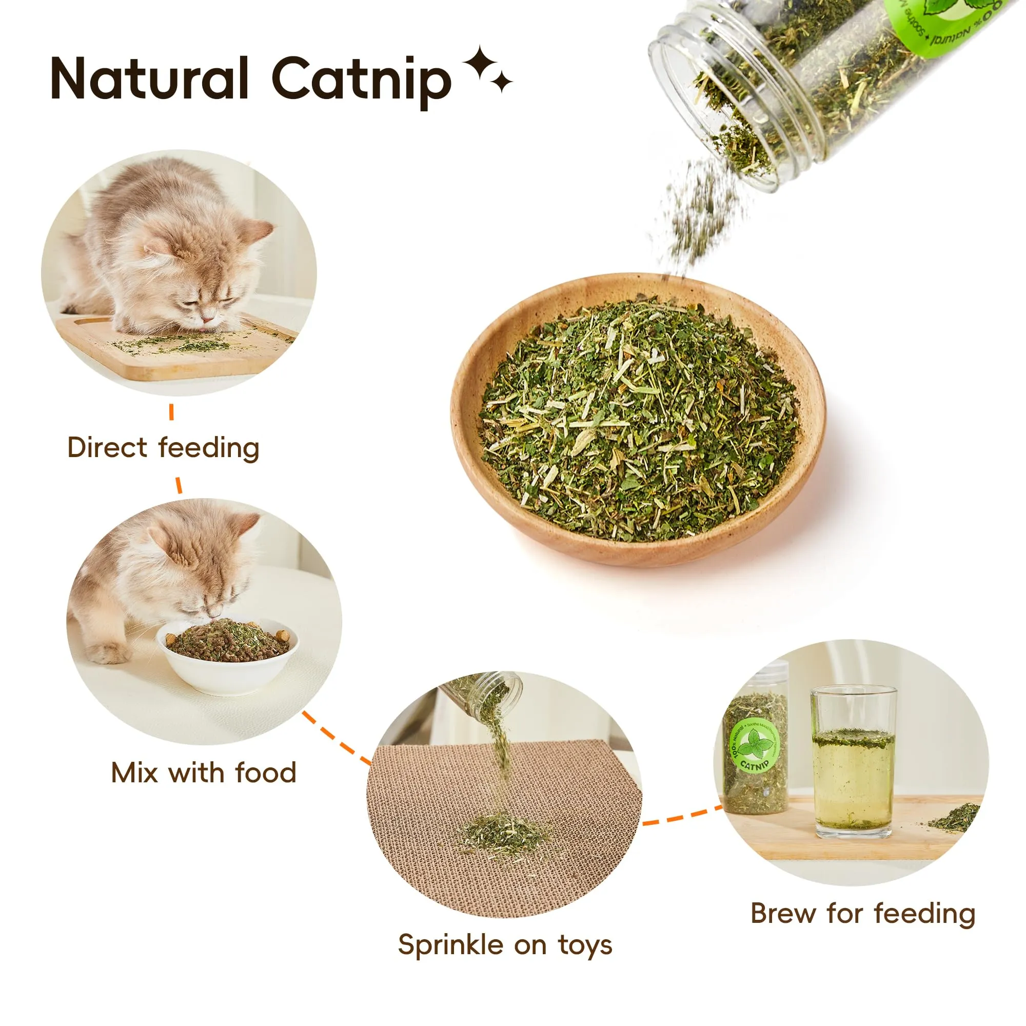 Potaroma Natural Catnip Silvervine Gall Fruit Cat Toys Set