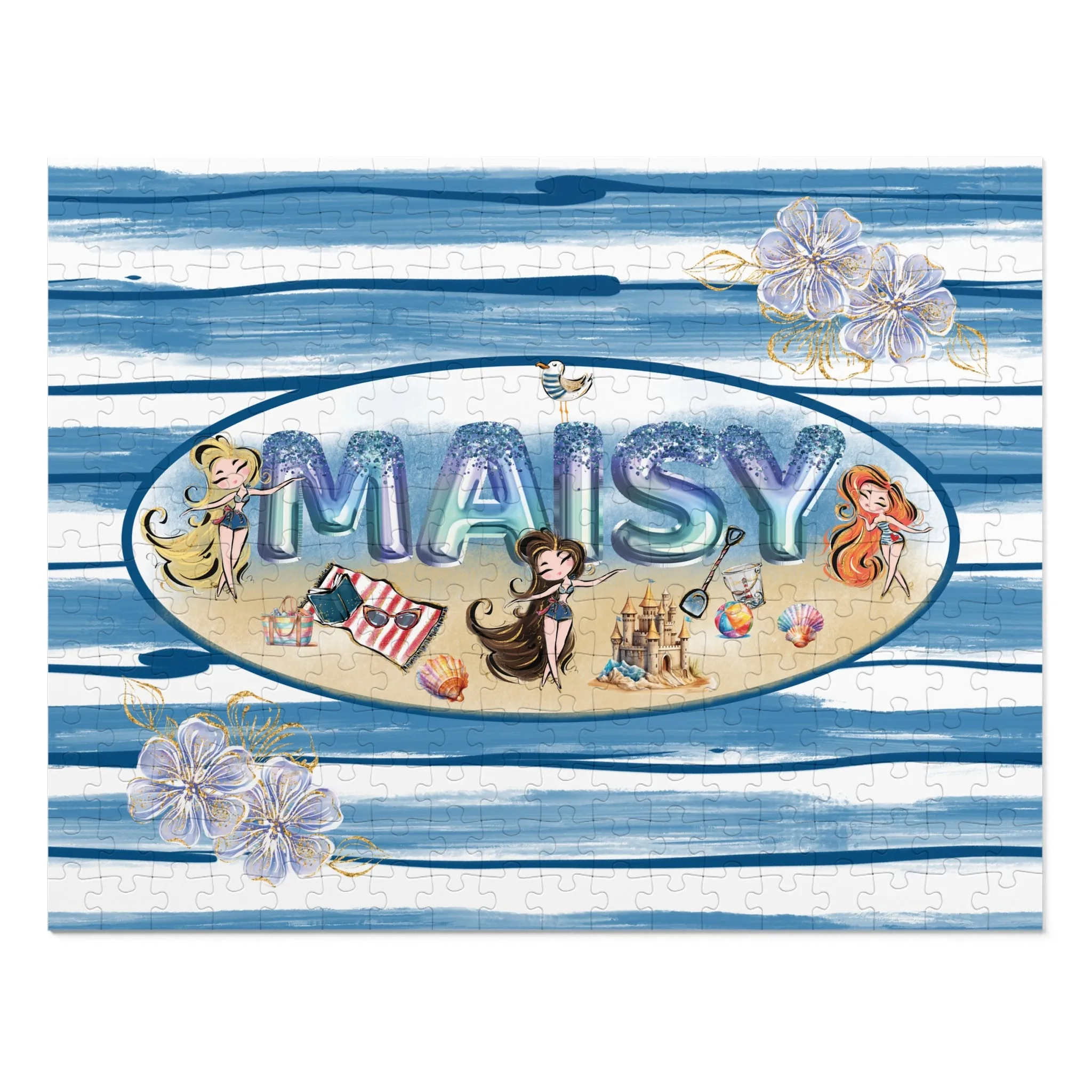 Puzzle, Beach Party, Personalised/Non-Personalised (30, 110, 252, 500,1000-Piece)