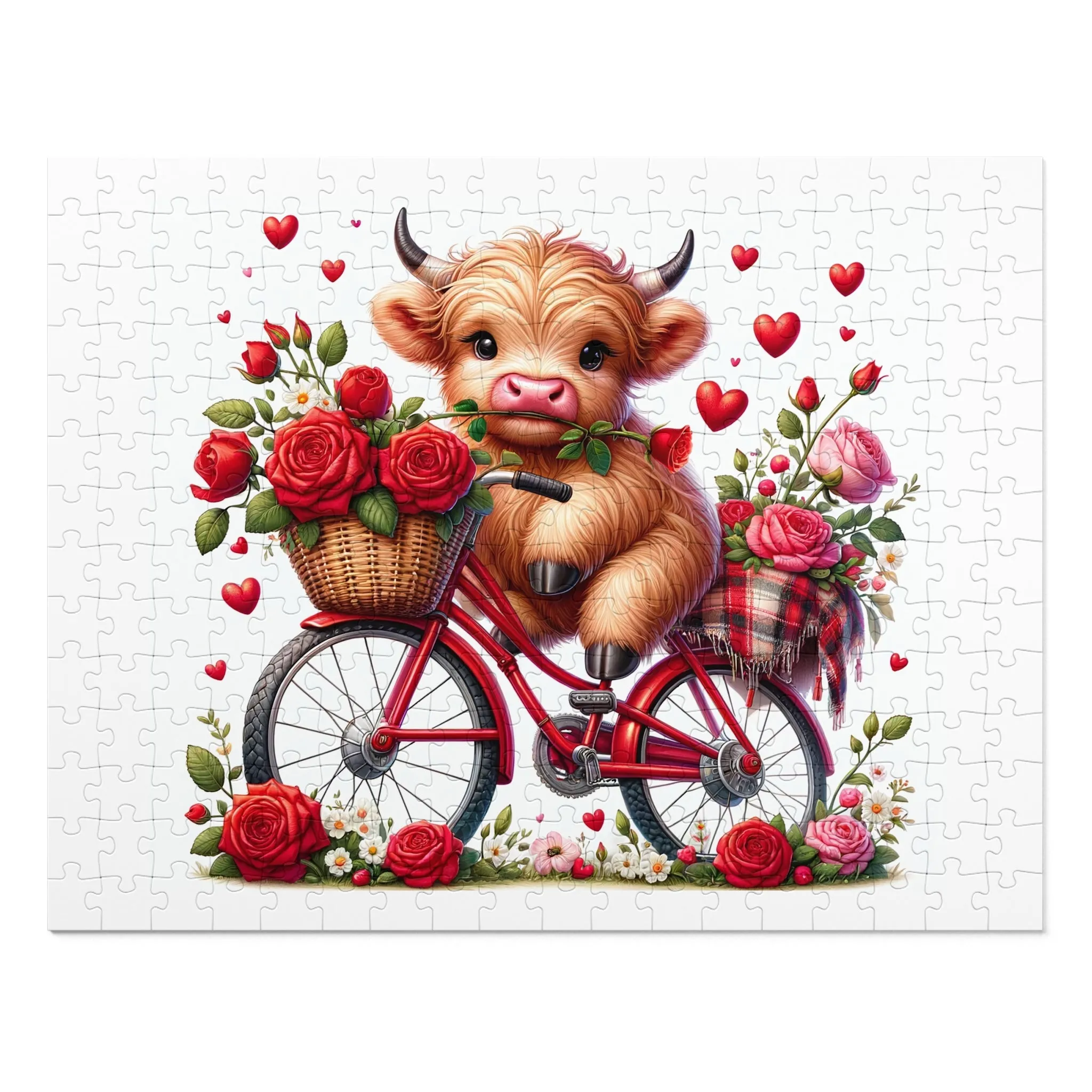 Puzzle, Highland Cow on Bike, Personalised/Non-Personalised (30, 110, 252, 500,1000-Piece) awd-612