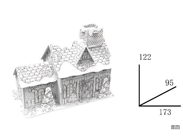 "Festive Village Kit" 3D Colour Me Puzzle Kit