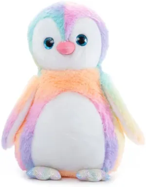 Rainbow Multi-Colored Penguin Plush (10" Tall)