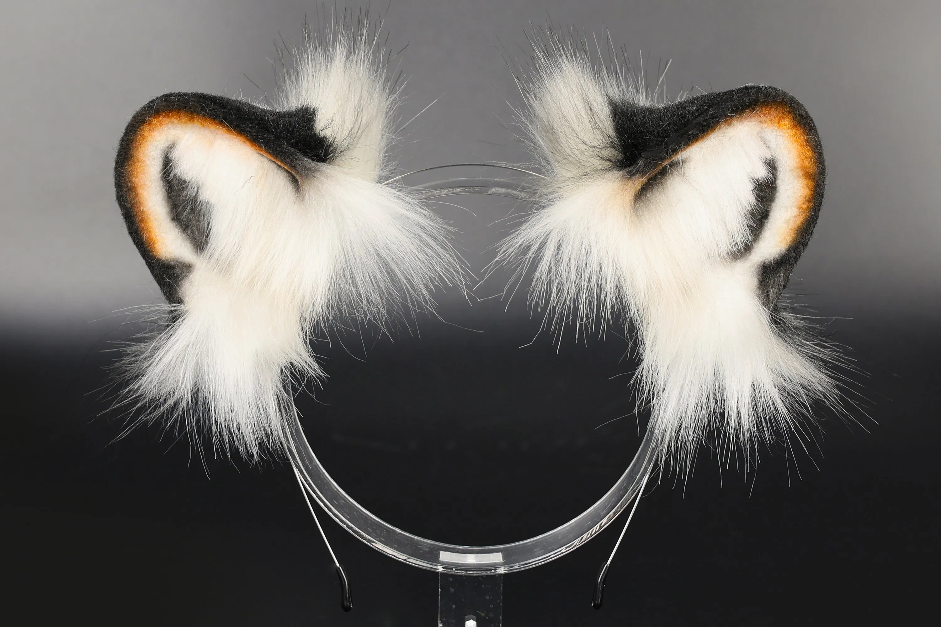 Realistic faux fur gray snow leopard ear and tail set anime cosplay furry snow leopard tail and ear animal role playing leopard kemonomimi