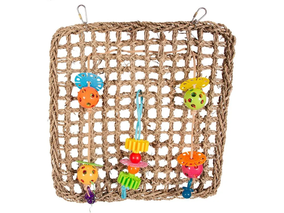 SEAGRASS CLIMBING NET WITH colourful TOYS 41x37cm