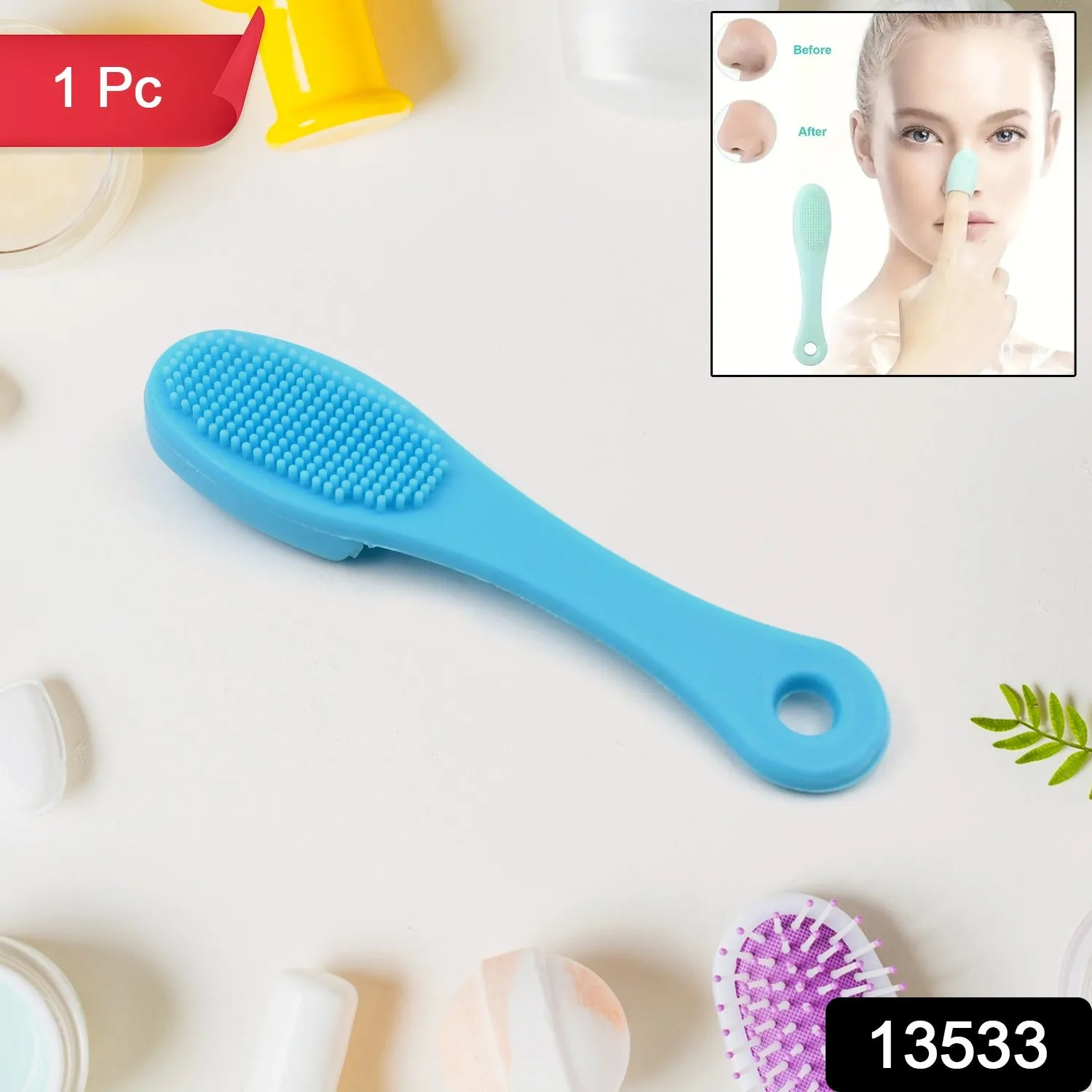 Silicone Makeup cleaning tool, finger wash Face Scrubber Facial Cleansing Brush (1 Pc / Mix Color)