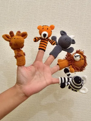 Wild animals Crochet Finger Puppet